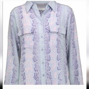 Equipment Femme Silk Snake Print Button Down Blouse